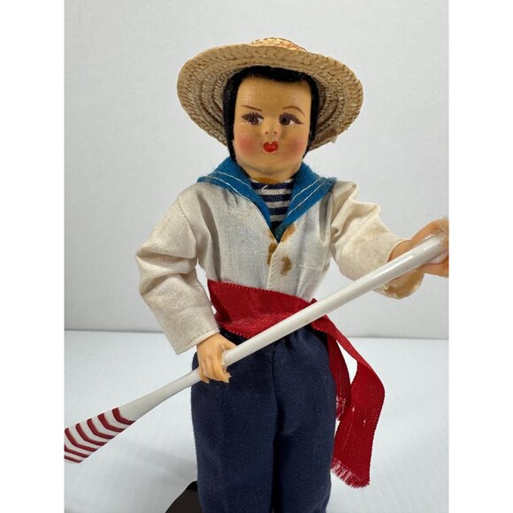 Vintage Italian Gondolier Souvenir Doll Figurine Italy Travel Decor - Picture 2 of 9